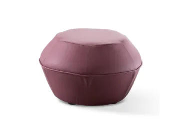 Pouf Esagono rivestito in pelle con profilo di Stilfar Italia