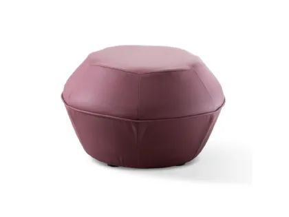 Pouf Esagono rivestito in pelle con profilo di Stilfar Italia