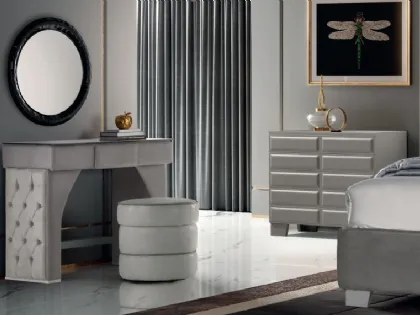 Pouf rotondo Jenny rivestito in pelle di Stilfar Italia