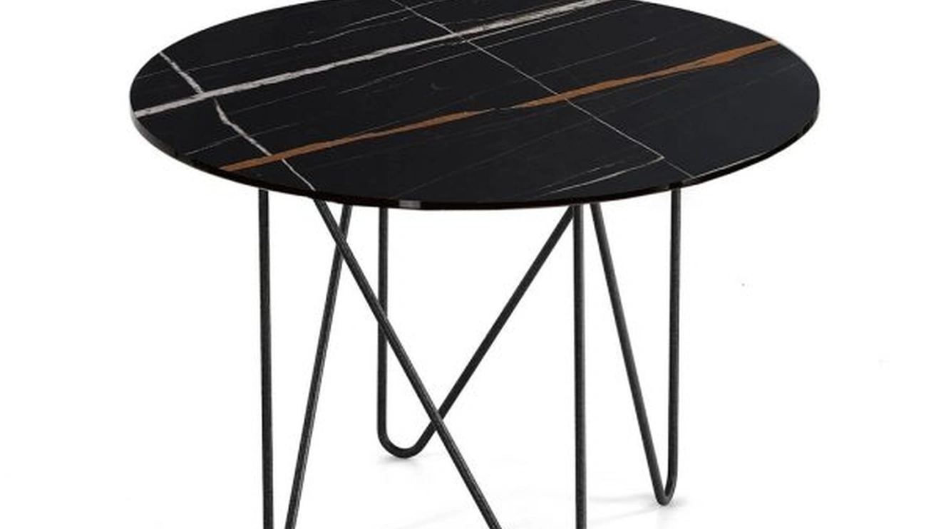 Sharp con top in vetro decorato marmo di Kermes divani