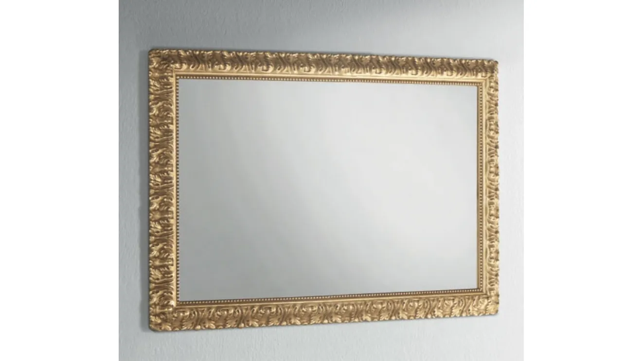 Specchiera Glamour con cornice in legno foglia oro di Stilfar Italia