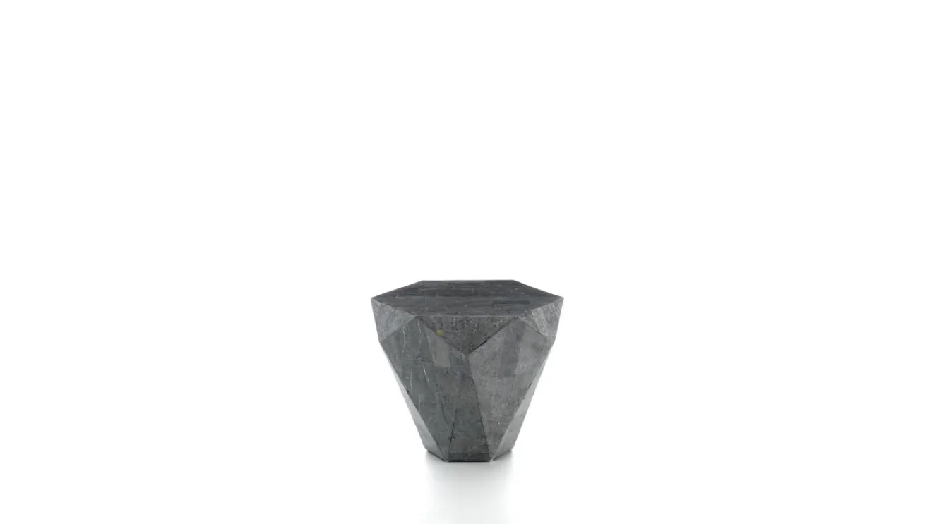 Tavolino Diamond Small in pietra fossile di Stones