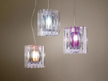 Lampada a sospensione in vetro Pisa di Stones