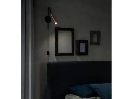 Lampada da parete Vega a tubo in metallo nichelato di Stones