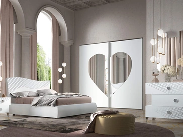 Armadio Bonbon Silver GDO 518 con specchio a cuore di Cecchini Italia
