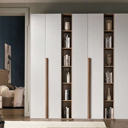 Armadio Abaco City con Libreria finitura Noce Bianco e Naturale di Gierre Mobili