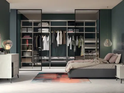 Cabina Armadio Golf M206 in melaminico con ante scorrevoli in vetro di Colombini Casa