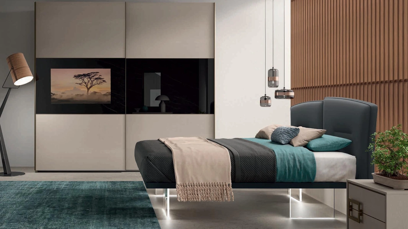 Armadio con anta scorrevole Mirror TV di Artigianmobili