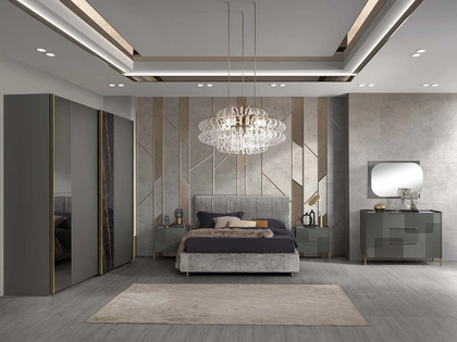 Armadio Stella Luxury con inserti in vetro effetto marmo di Mobil Piu