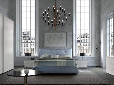 Letto Ade in tessuto imbottito di Cecchini Italia