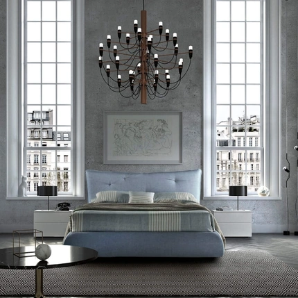 Letto Ade in tessuto imbottito di Cecchini Italia