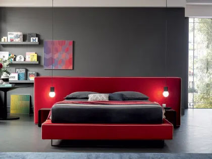 Letto in tessuto dal design lineare ed essenziale Bowie di Felis