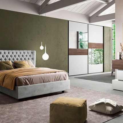 Letto Scacco in velluto di Cecchini Italia