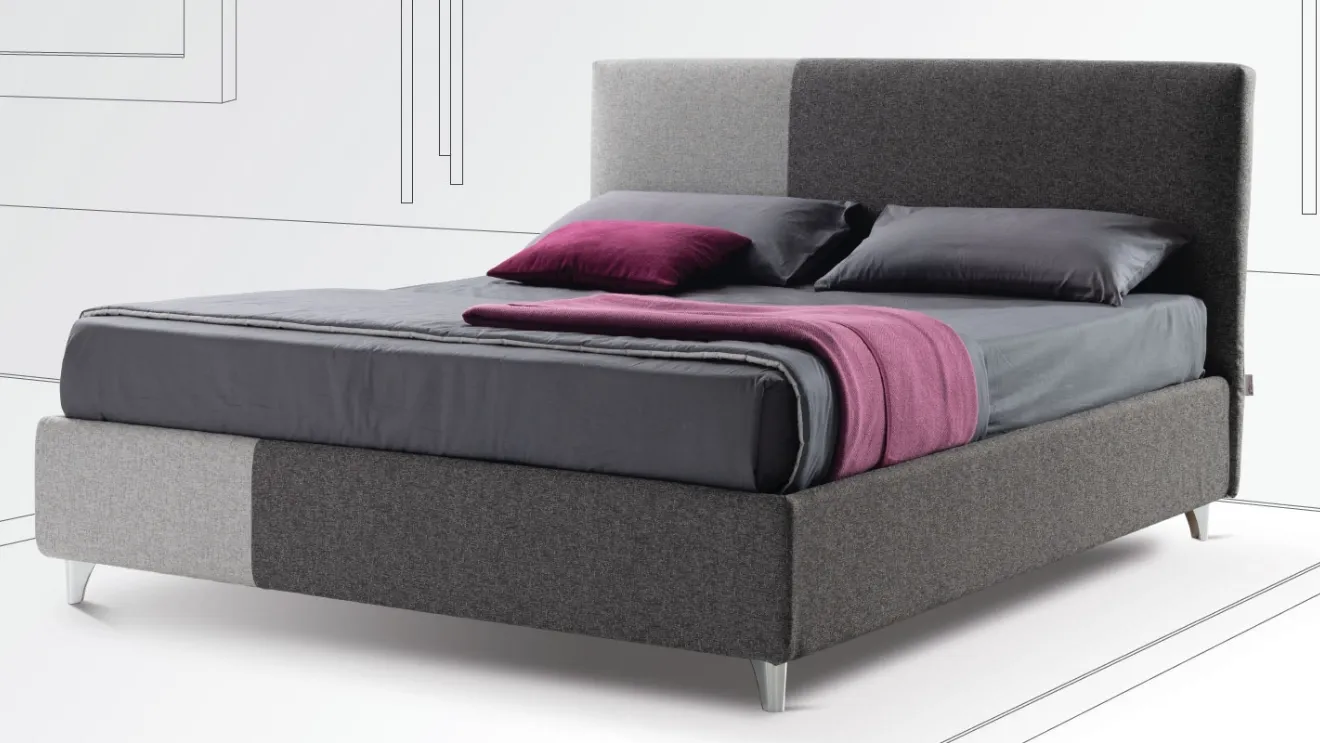 Letto con testiera in tessuto Edda di Stilfar Italia
