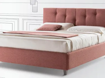 Letto in tessuto imbottito con testiera trapuntata Enrica di Stilfar Italia