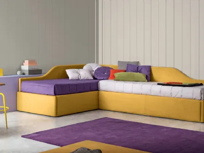 Letto singolo in tessuto Erik di Felis