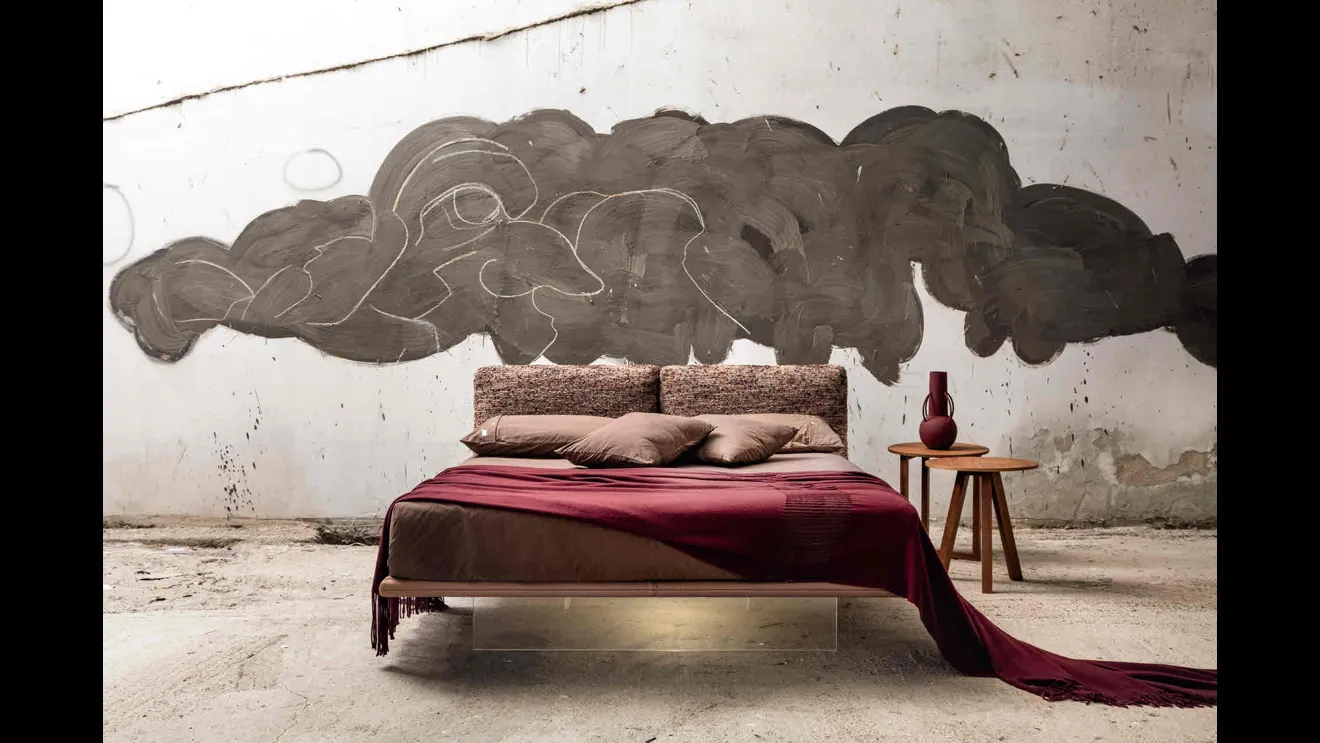 Letto con testiera imbottita Filo 2 di Veneran