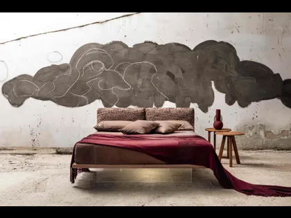 Letto con testiera imbottita Filo 2 di Veneran