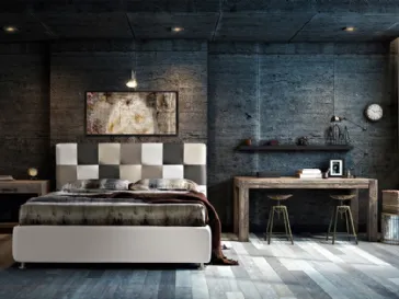 Letto matrimoniale con testiera a scacchiera Fusion di Artigianaletti