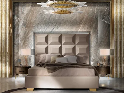 Letto con testiera in pelle con luce a led Incanto di Mobil Più