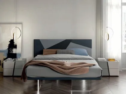 Letto in velluto con testiera Slim Volo di Artigianmobili