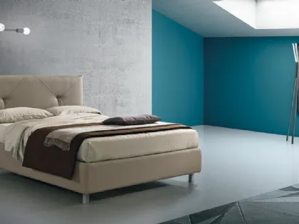 Letto in ecopelle con testiera trapuntata Esmeralda di Stilfar Italia
