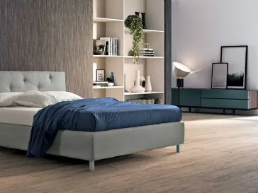 Letto imbottito con testiera trapuntata Eva di Stilfar Italia
