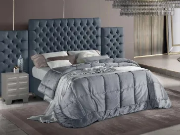 Letto in pelle con testiera imponente Tosca di Stilfar Italia