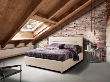 Letto matrimoniale in tessuto chiaro Street di Artigianaletti