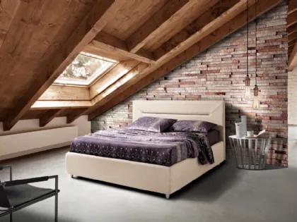Letto matrimoniale in tessuto chiaro Street di Artigianaletti