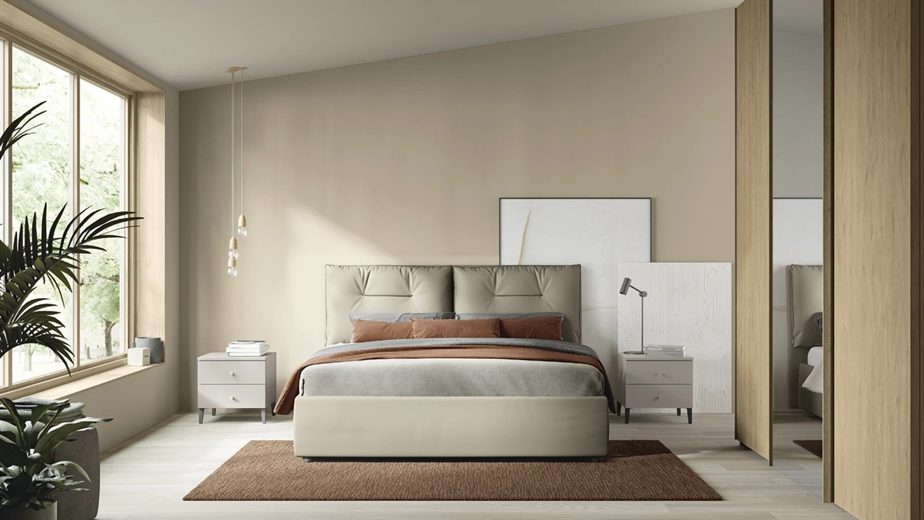 Letto imbottito Volo Kiss di Colombini Casa