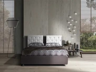 Letto in tessuto con testiera formata da 2 pannelli lavorazione capitonnè Zenith di Artigianaletti