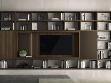 Libreria a muro Vitalyty Luce 020 in melaminico finitura legno di Colombini Casa
