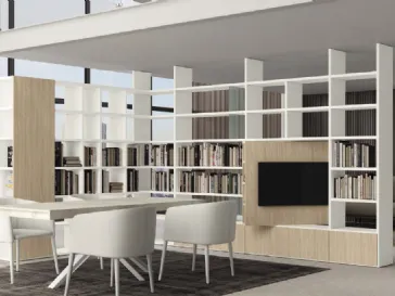 Libreria divisoria Vitalyty Luce in melaminico Bianco e finitura legno di Colombini Casa
