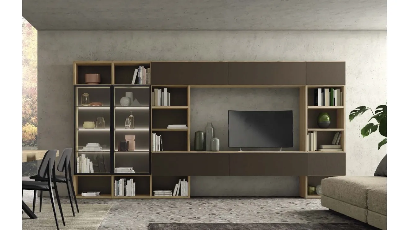 Libreria Vitalyty Luce a parete in melaminico di Colombini Casa