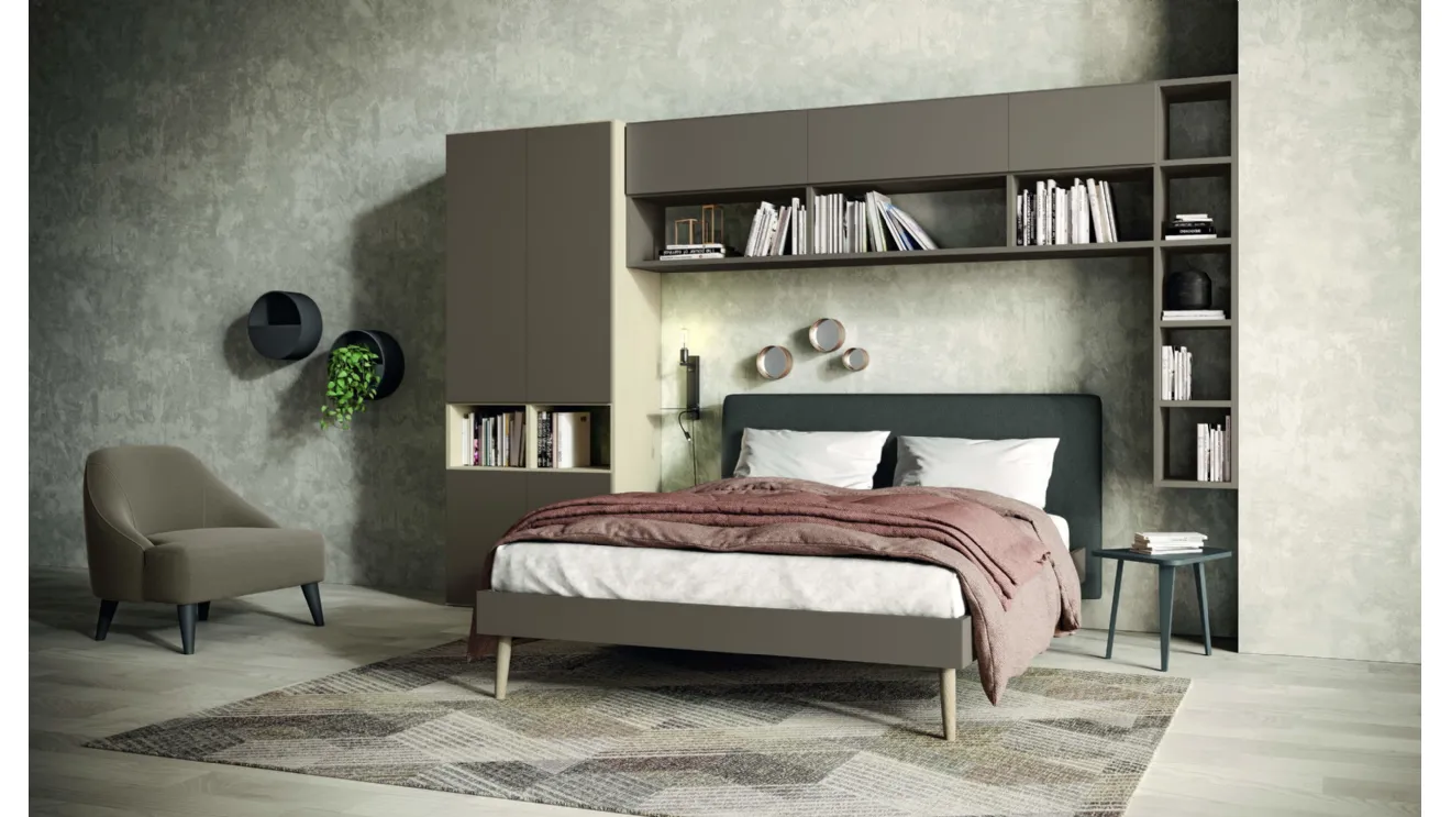 Libreria componibile a muro Golf Infinity I107 in melaminico di Colombini Casa