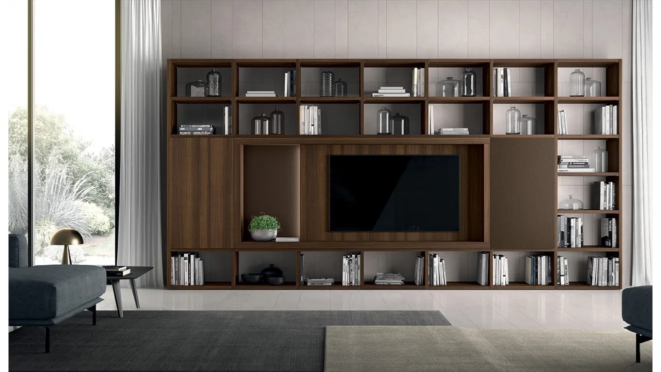 Libreria Vitalyty a parete stile moderno in melaminico di Colombini Casa