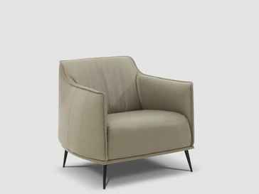 Poltroncina in pelle con piedini in metallo Daisy di Kermes divani