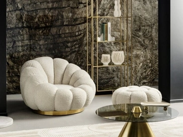 Poltroncina girevole in tessuto Florel di Bizzotto