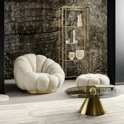 Poltroncina girevole in tessuto Florel di Bizzotto
