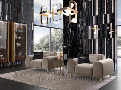 Poltrona in tessuto imbottito Malibu di Mobil Più