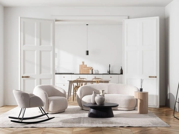 Poltroncina in tessuto Tecla di Bizzotto