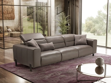 Divano relax lineare in pelle My World di Kermes divani