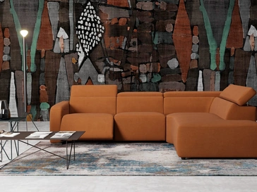 Divano letto angolare in tessuto con meccanismo relax Peter Classic di Kermes divani