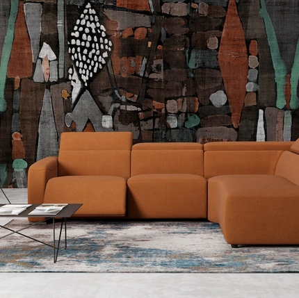 Divano letto angolare in tessuto con meccanismo relax Peter Classic di Kermes divani