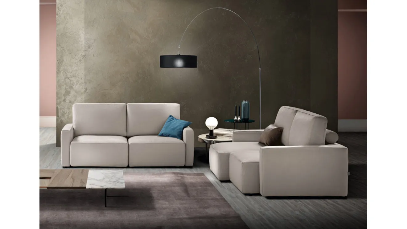 Divano relax lineare in tessuto con sedute estraibili Terry di Biel