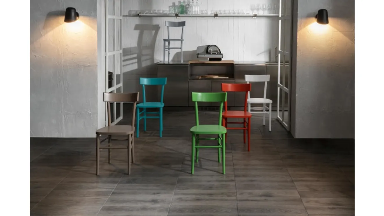 Sedia in legno laccato in vari colori Brera di Stones