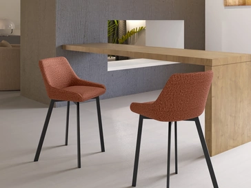 Sgabello Fox in tessuto imbottito di Stones