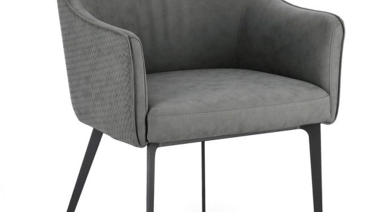 Sedia Russell in ecopelle Grigio Scuro di Bizzotto