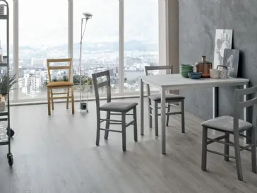 Sedia Salvador con struttura in legno verniciato e seduta in morbida microfibra effetto velluto di Target Point